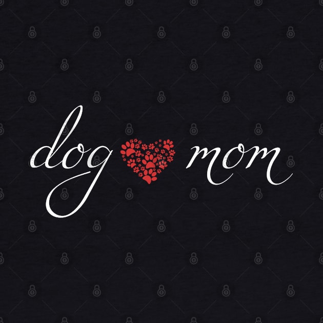 Dog Mom Red Paw Print Heart by The Artful Barker